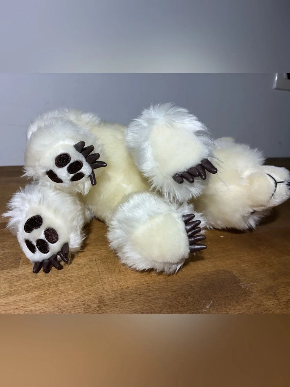 National Geographic Polar Bear Plush White Arctic Stuffed Animal Brown Claws